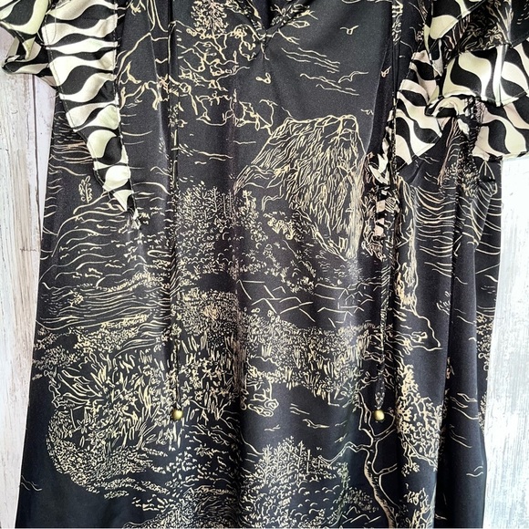 Entro Gold & Black Patterned Blouse - Picture 4 of 5